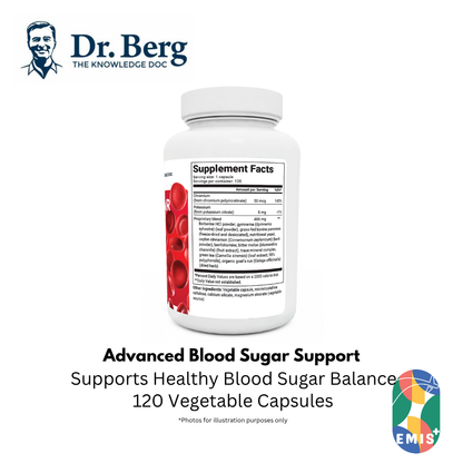 Dr. Berg Advanced Blood Sugar Support: Chromium & Potassium Formula (120 Veggie Caps) | Singapore | EMIS+