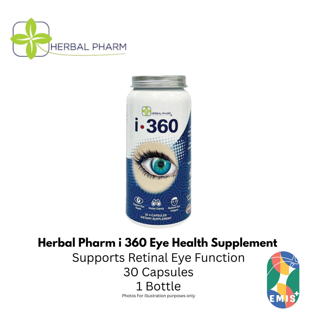 Herbal Pharm i 360 Eye Health Supplement with Lutein and Zeaxanthin 30 V Capsules – Buy in Singapore | EMIS+ Medical Supplies