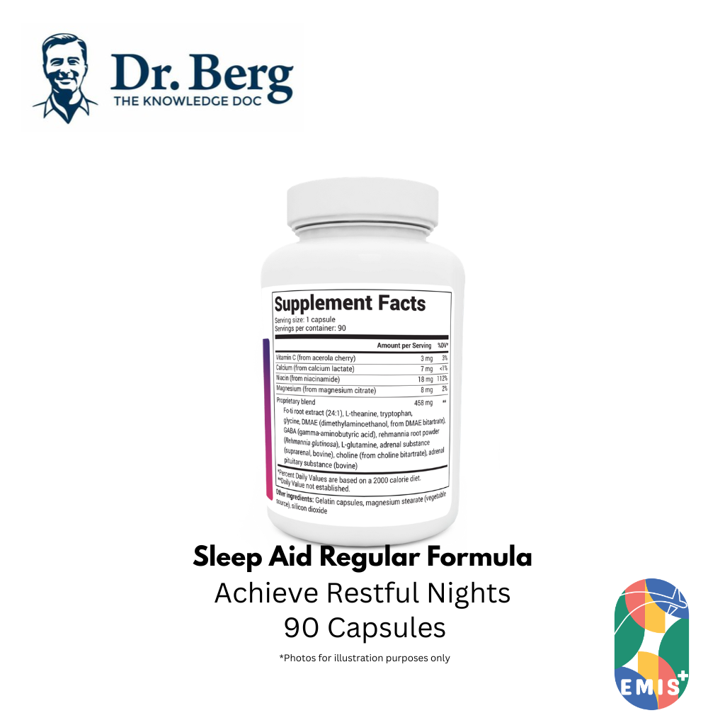 Dr. Berg Sleep Aid Regular Formula - Achieve Restful Nights with 90 Capsules
