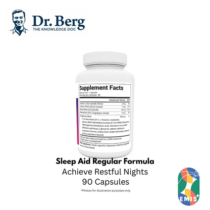 Dr. Berg Sleep Aid Regular Formula - Achieve Restful Nights with 90 Capsules