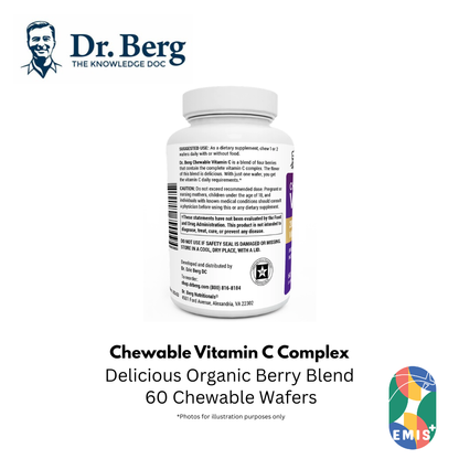Dr. Berg Chewable Vitamin C Complex: Delicious Organic Berry Blend - 60 Wafers product image 4 – EMIS+ Singapore