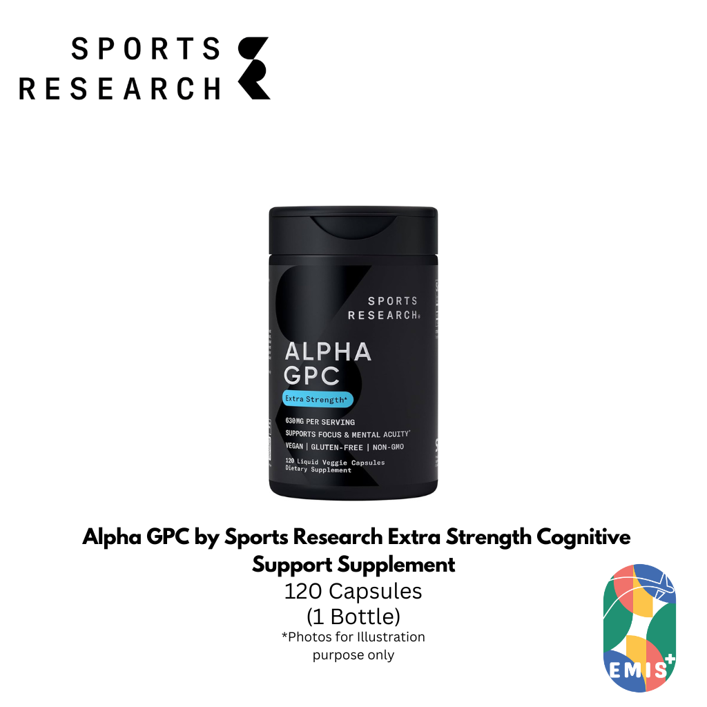 Alpha GPC by Sports Research Extra Strength Cognitive Support Supplement for Memory Focus Mental Clarity and Brain Health Liq