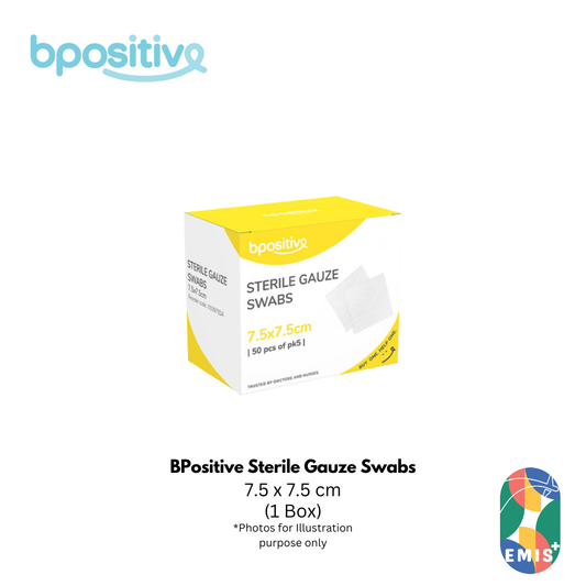 BPositive Sterile Gauze Swabs 7.5 x 7.5 cm Pack of 50