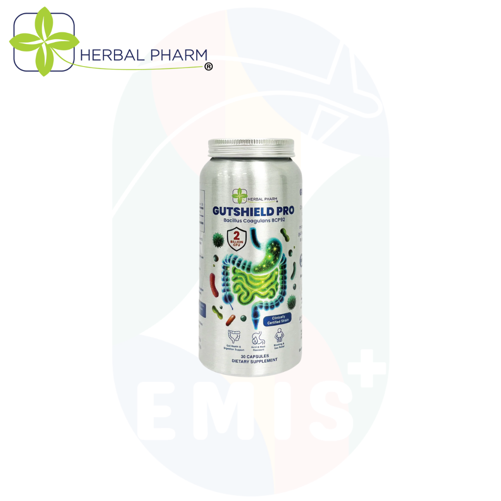 Herbal Pharm GutShield Pro Probiotic Supplement with Bacillus Coagulans BCP92 for Digestive and Immune Health 30 Capsules