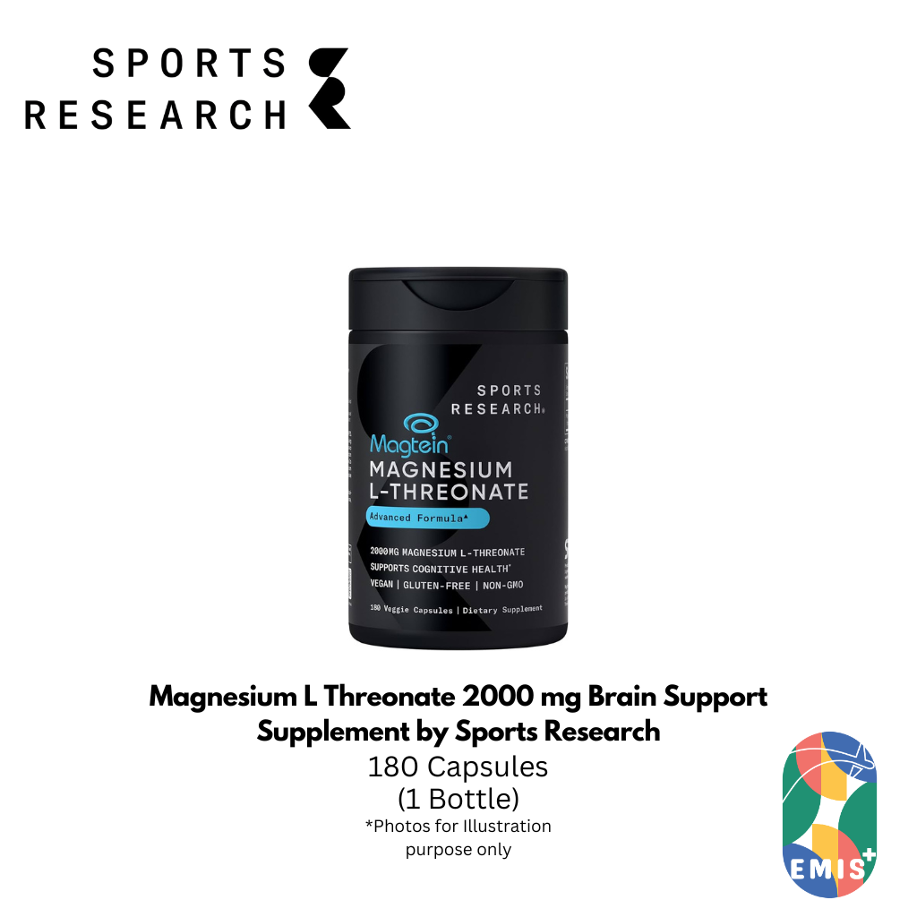Magnesium L Threonate 2000 mg Brain Support Supplement by Sports Research