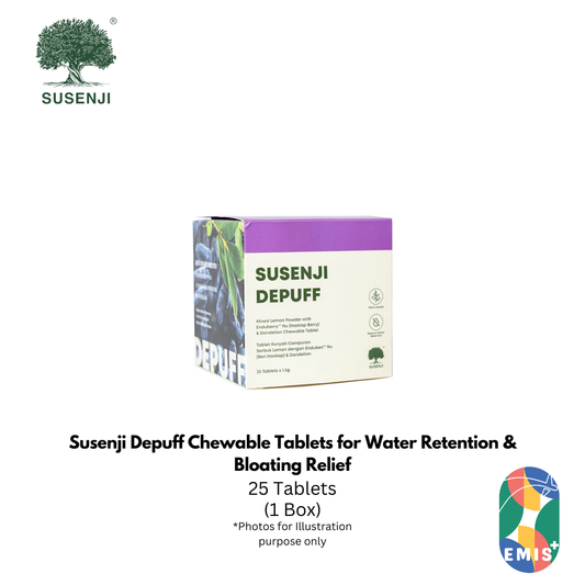 Susenji Depuff Chewable Tablets for Water Retention & Bloating Relief | Okralin™ & Enduberry™ | Fast-Acting Digestive & Slimm