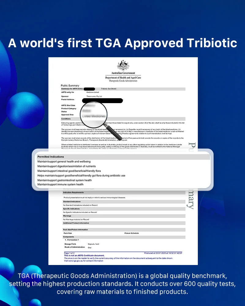 Theronomic Tribiotic Gut Shield 30 capsules*3 bottles Free Shine Greens*6 sachets
