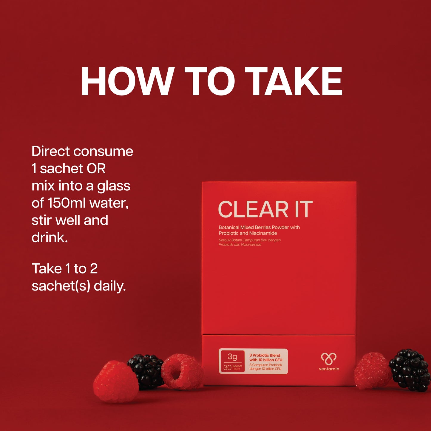 Ventamin Clear It Daily Skin Support Supplement for Clearer Looking Skin