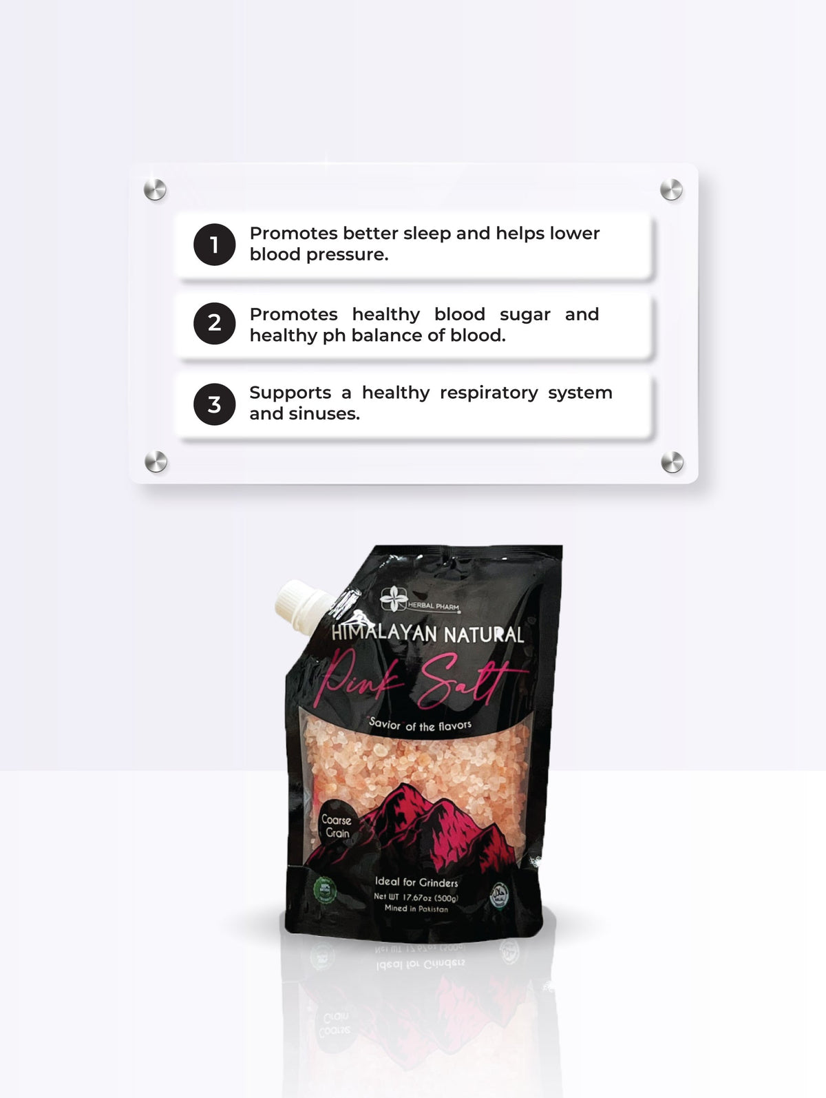 Herbal Pharm Himalayan Natural Pink Salt Coarse 500g - Herbal Pharm Singapore