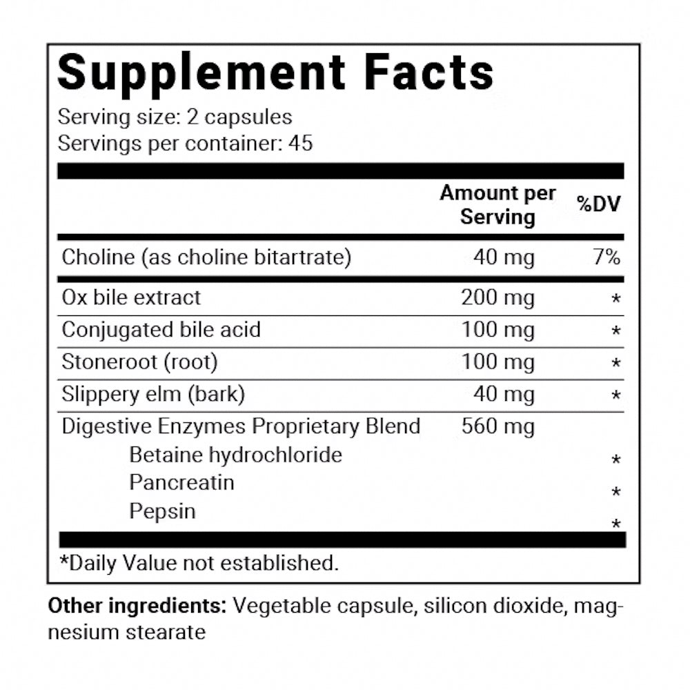 Dr Berg Gallbladder Formula Extra Strength: Advanced Digestive Support with Ox Bile & Enzymes - 90 Caps