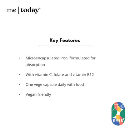 ME Today Iron Plus with Vitamin C, Folate and B12, 4-in-1 Energy Support