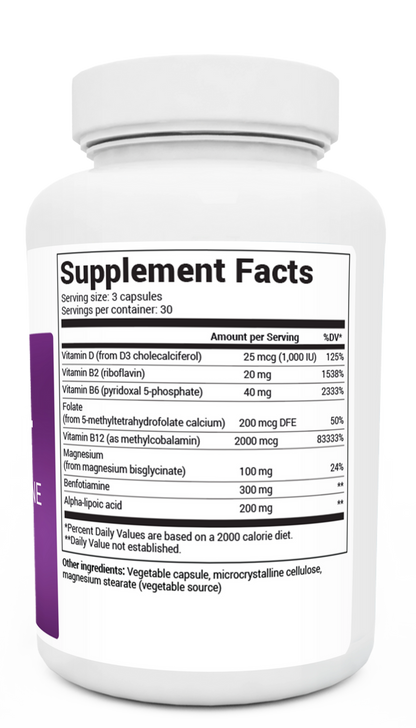Dr Berg Advanced Nerve Support with Benfotiamine - 90 Capsules for Healthy Nerves