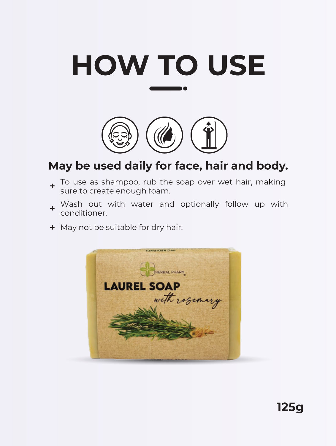 Herbal Pharm Aleppo Laurel Soap with Rosemary 125g - Herbal Pharm Singapore