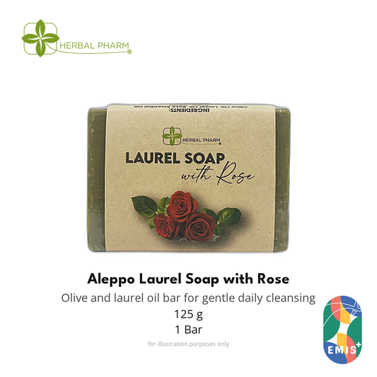 Herbal Pharm Aleppo Laurel Soap with Rose 125g bar