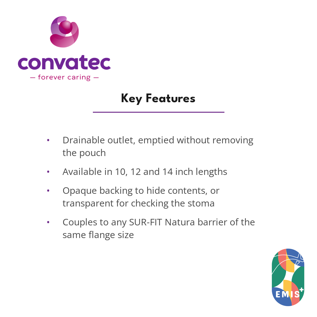ConvaTec SUR-FIT Natura Two Piece Drainable Ostomy Pouch key features