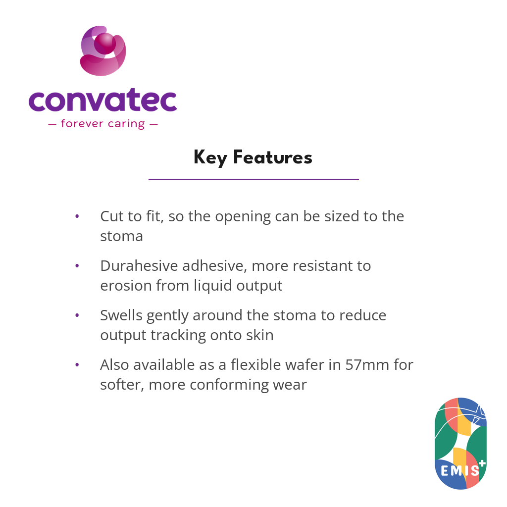 ConvaTec SUR-FIT Natura Durahesive Skin Barrier Wafer, Cut to Fit key features