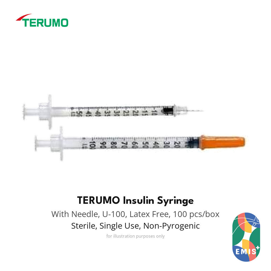 [100s] Terumo Insulin Syringe 0.5mL 31G x 6mm U-100 Sterile with Needle EMIS+