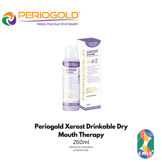 Periogold Xerost Drinkable Dry Mouth Therapy 250ml saliva substitute for xerostomia - EMIS+ Singapore