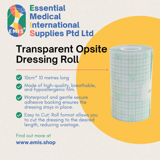 Transparent Opsite Dressing Roll 10cm x 10m Waterproof Film Dressing (1 Roll)