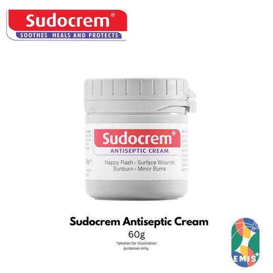 Sudocrem Antiseptic Healing Cream 60g | Nappy Rash | Eczema & Acne Relief | Baby Safe EMIS+