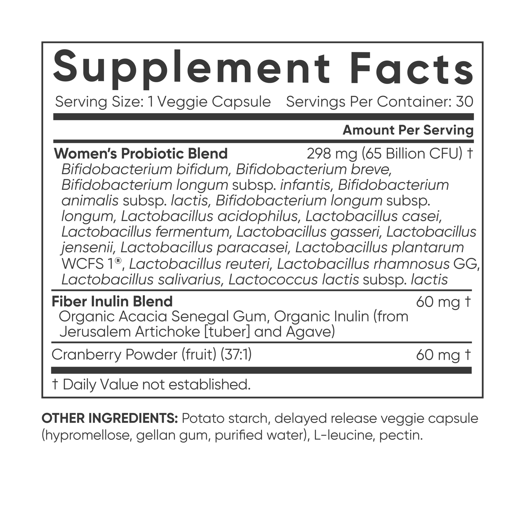 Daily Women's Probiotics 65 Billion CFU (30 veggie capsules) by Sports Research