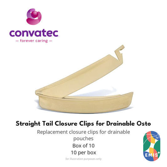 ConvaTec Straight Tail Closure Clips for Drainable Ostomy Pouches