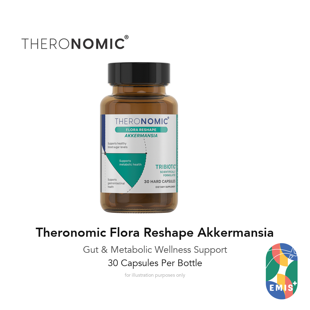 Theronomic Flora Reshape Akkermansia Supplement — 30 Capsules Per Bottle — Gut & Metabolic Wellness Support