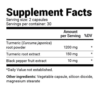 Dr. Berg Turmeric Curcumin with BioPerine - Maximum Absorption 60 Capsules